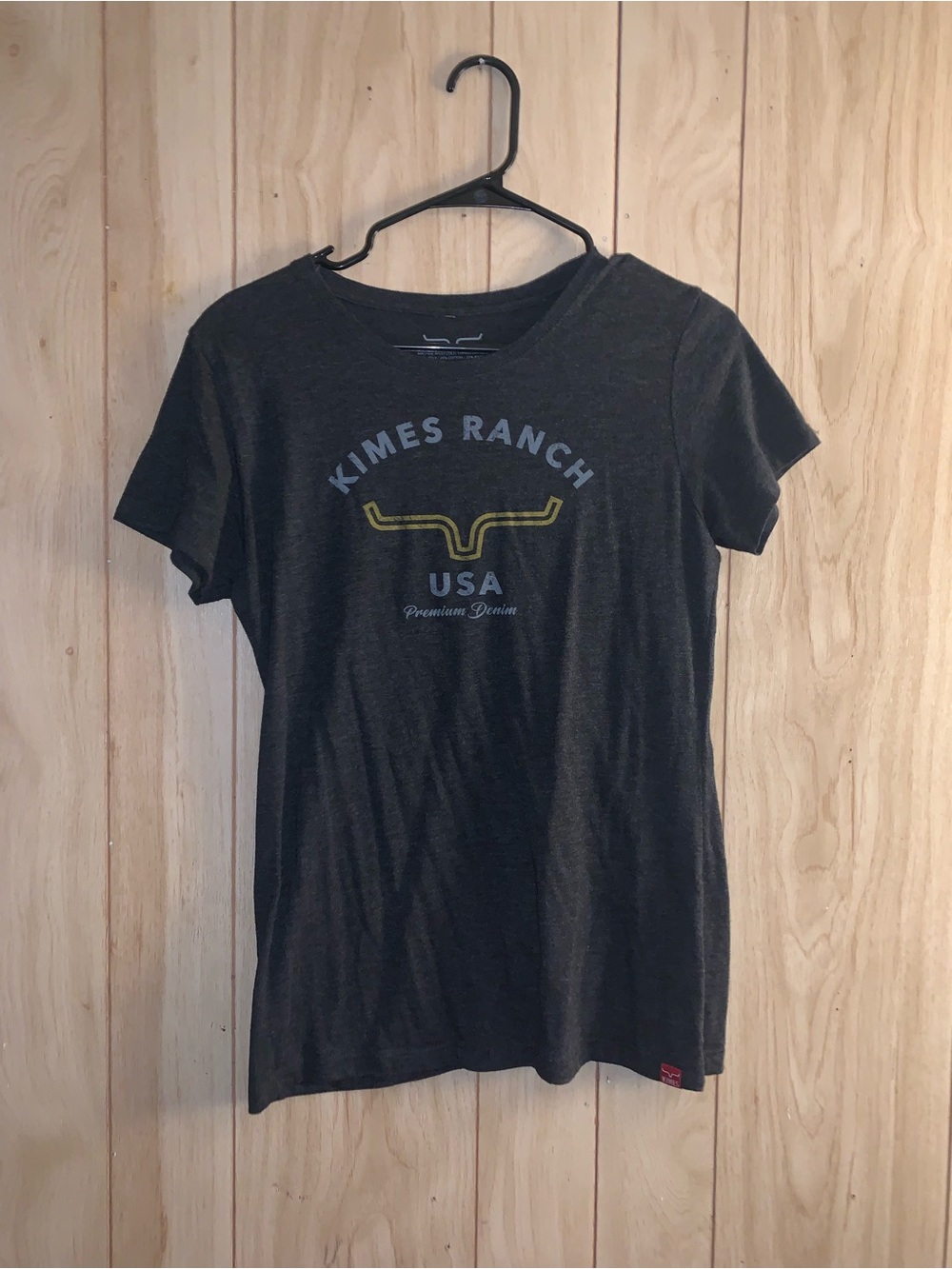 Kimes Ranch Charcoal Tee with Yellow Logo